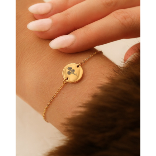 Geboortebloem armband goudkleurig