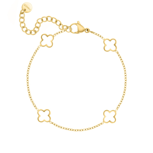 Klaver armband goudkleurig