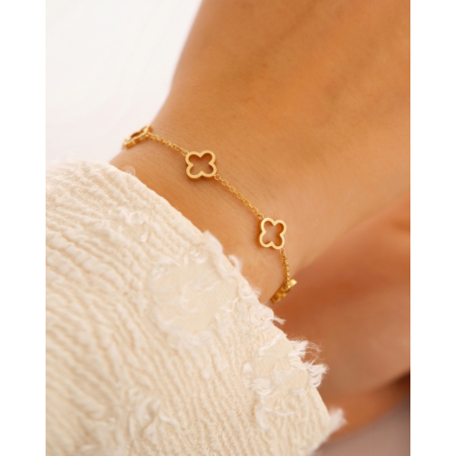Klaver armband goudkleurig