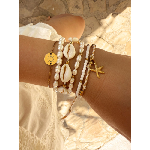 Parel armband bolletjes goud kleurig