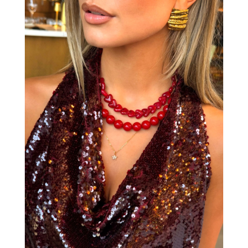 Statement stud oorbellen organic goudkleurig