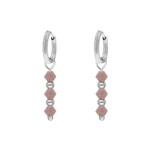 Oorbellen lila beads