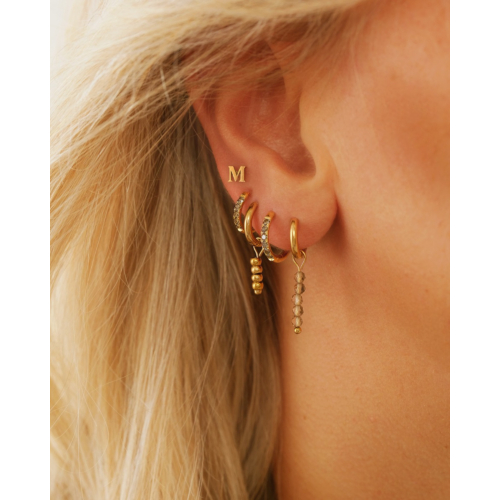 Shiny oorringetjes bruin 8 mm goudkleurig