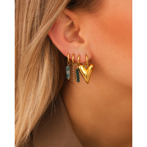 Oorbellen champagne beads goudkleurig