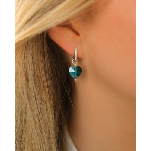 Oorbellen met blauw hartje