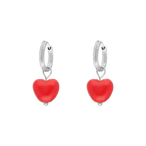 Red heart earrings