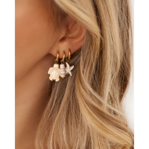 Oorbellen schildpad hanger goudkleurig
