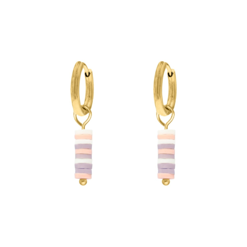 Oorbellen pastel hanger goudkleurig 
