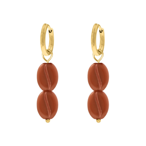 Oorbellen coffee bean goudkleurig