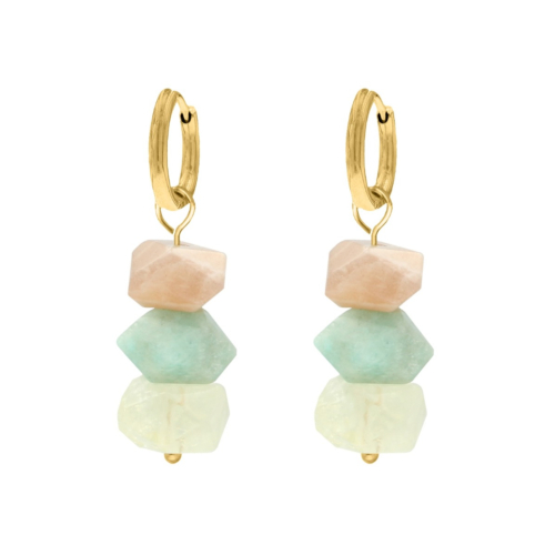 Oorbellen met gemstones goudkleurig