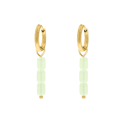 Oorbellen met steentjes mintgroen