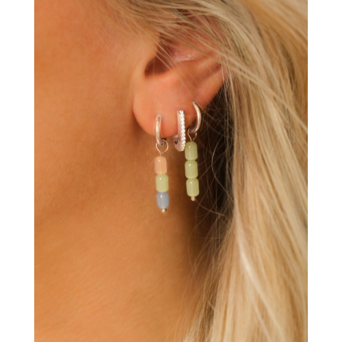 Oorbellen met steentjes mintgroen