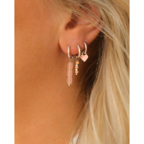 Oorbellen met roze steentjes