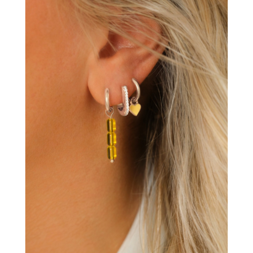 Oorbellen met steentjes geel