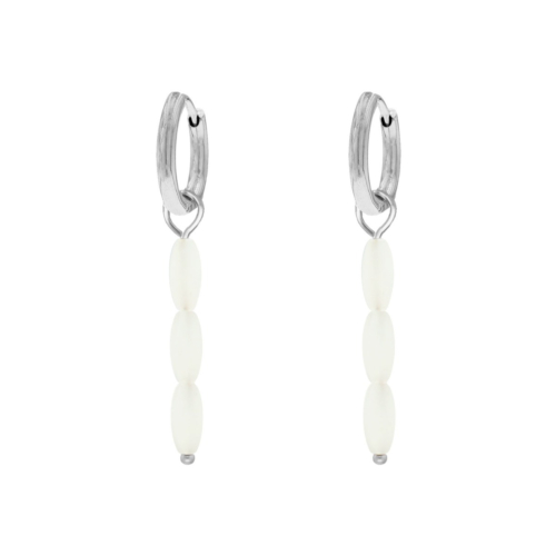 Oorbellen witte kralen