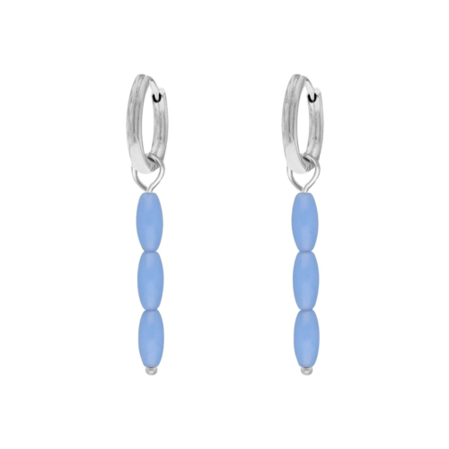 Oorbellen blauwe kralen