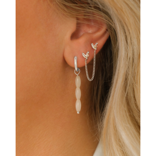 Oorbellen witte kralen