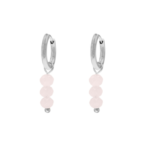 Roze steentjes oorbellen