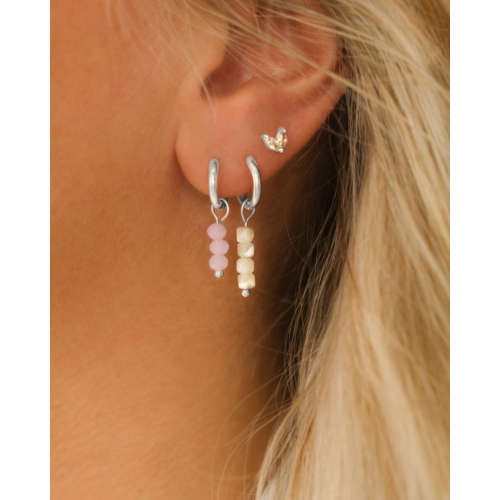 Oorbellen parelmoer steentjes