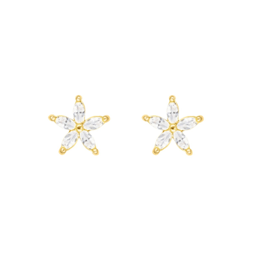 Stud oorbellen sparkle flower goudkleurig