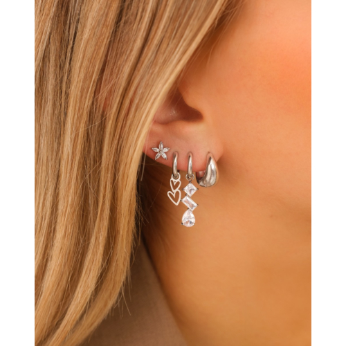 Oorbellen love hearts double