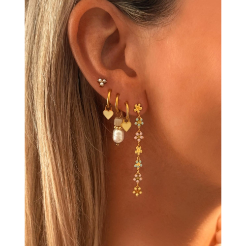 Gouden earparty met gele details