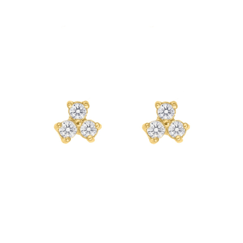 Stud oorbellen sparkle flower goudkleurig