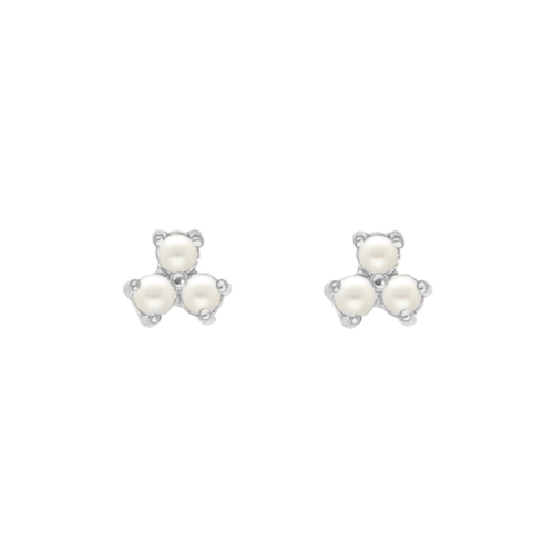 Stud oorbellen triple pearl
