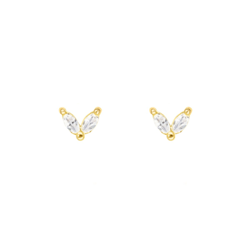 Stud oorbellen sparkle flower goudkleurig