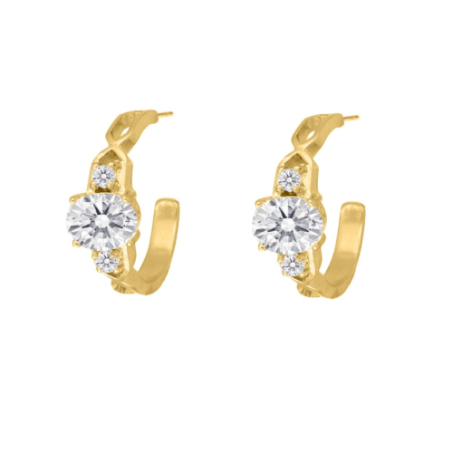 Luxury stones oorbellen goudkleurig