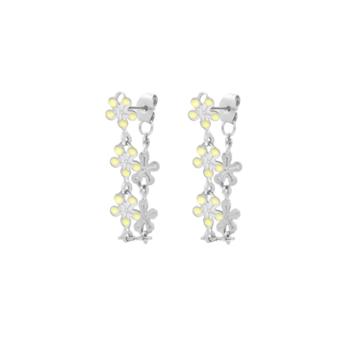 Flower earrings yellow