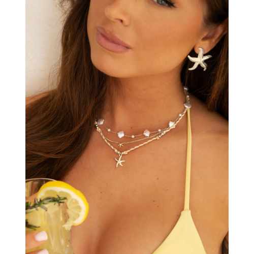 Beige touw ketting zeester