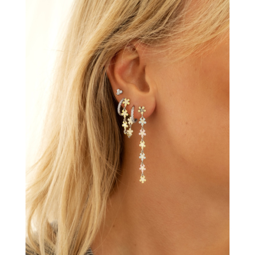 Stud oorbellen triple stone