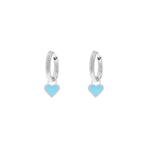 Oorbellen baby blauw hartje