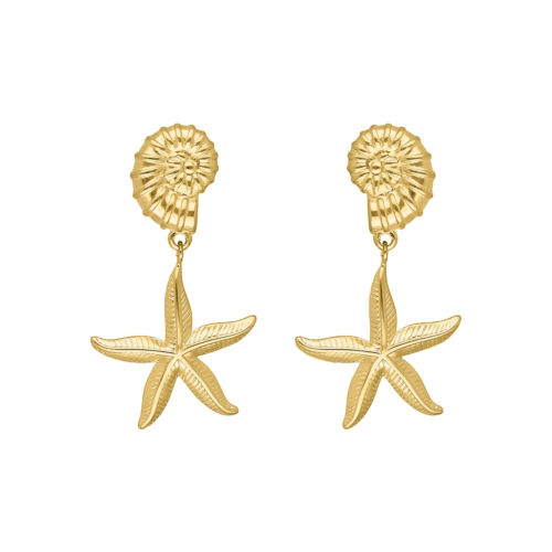 gouden zeester oorhangers