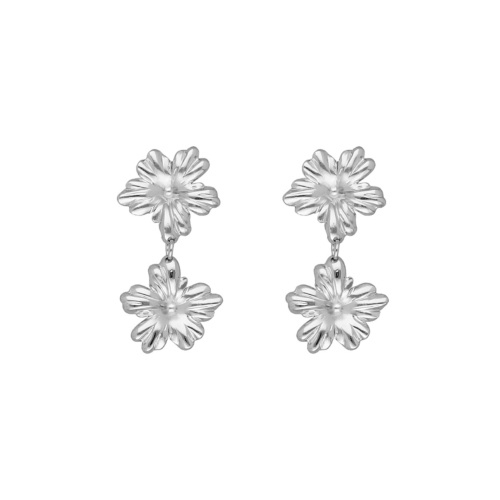Double flower oorbellen