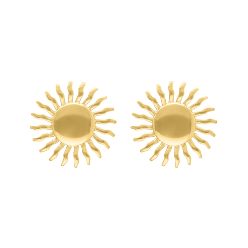 Zon oorbellen statement goudkleurig