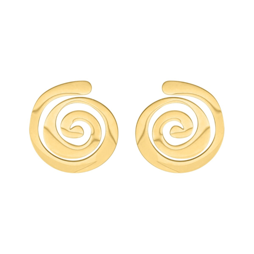 Stud oorbellen organic swirl goudkleurig