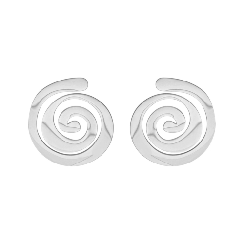 Stud oorbellen organic swirl zilver