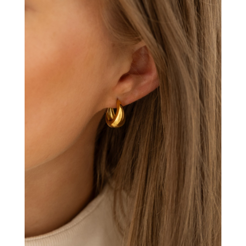 Mini teardrop hoops goudkleurig