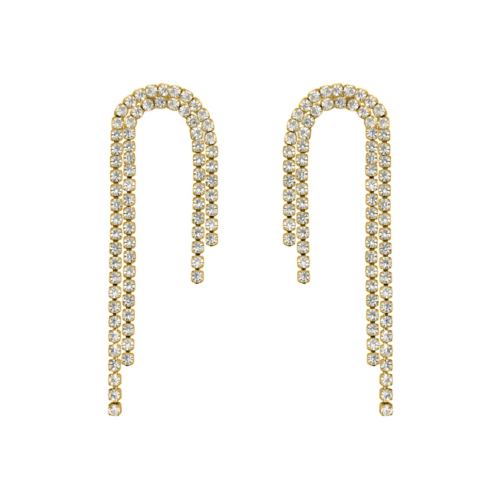 Sparkling drop tennis oorbellen goudkleurig