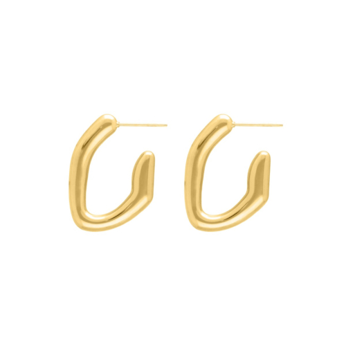 Organic curve oorbellen goudkleurig