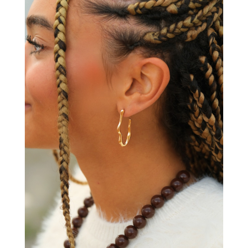 Wave hoops goudkleurig