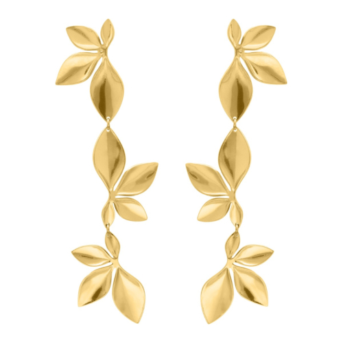 Statement flower oorbellen goud