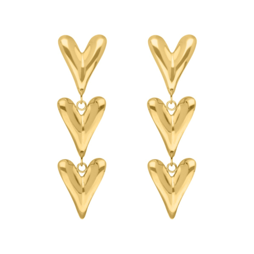 Hartjes oorbellen statement goudkleurig