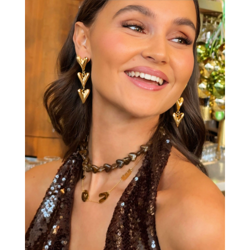 Hartjes oorbellen statement goudkleurig