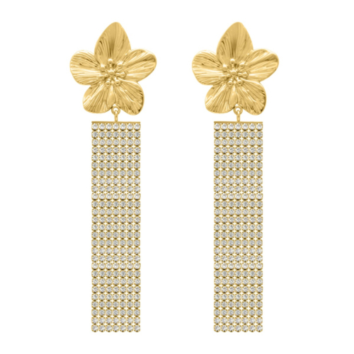 Flower party oorbellen goudkleurig