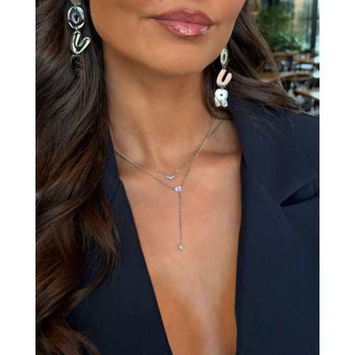 Lange ketting met hartjes steentjes