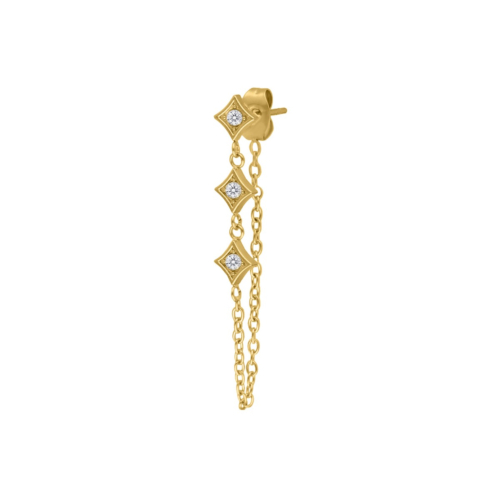 Ketting oorbellen met ruitjes goud