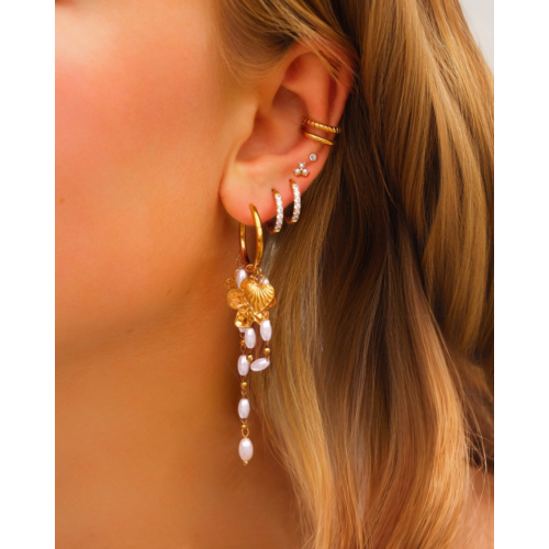 Dubbele ear cuff gedraaid goudkleurig